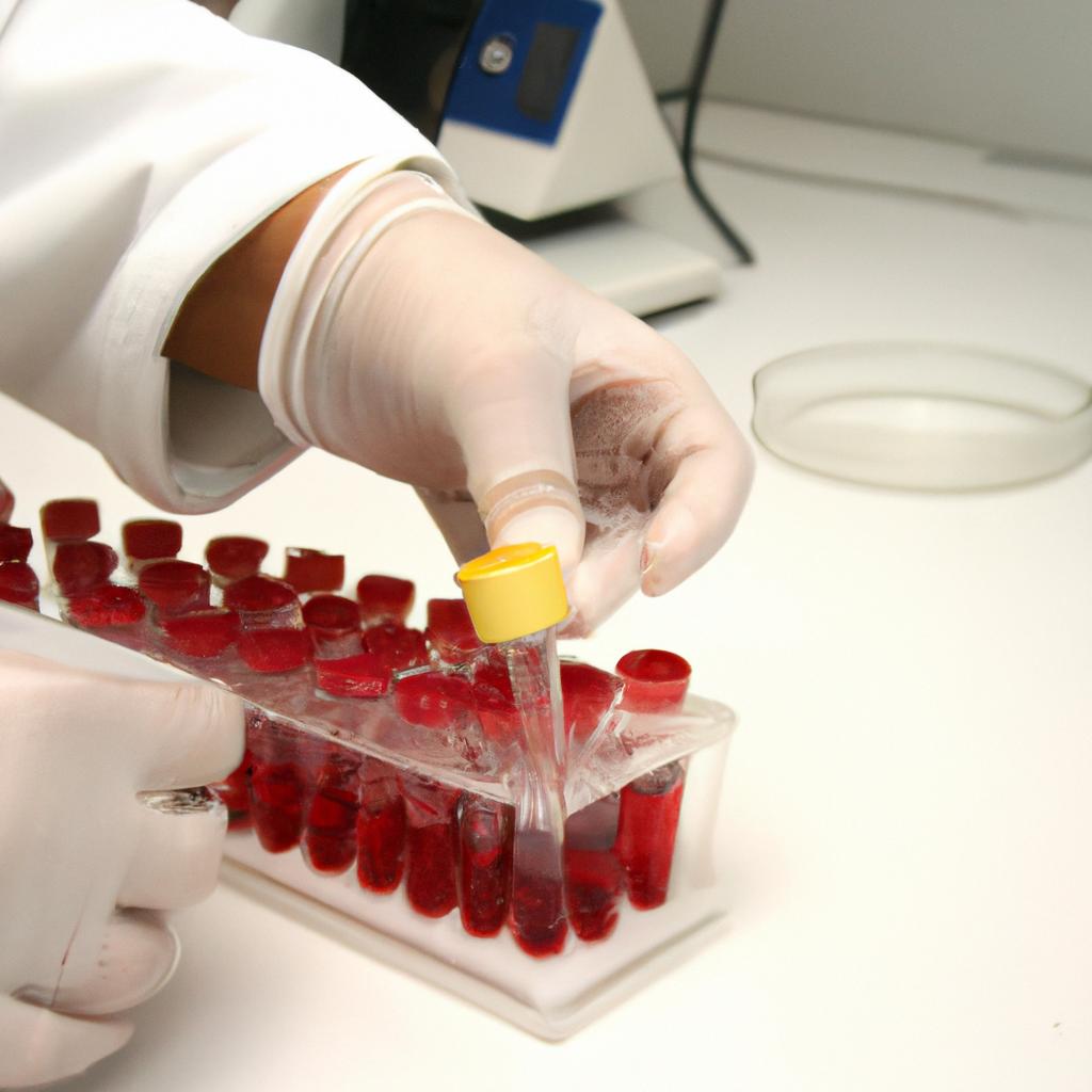 Person conducting laboratory tests